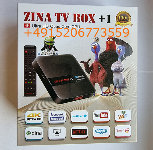 iStar Zina TV Box +1 Android 4K UHD TVBOX Sat Receiver OnlineTV Online TV Digital Box zina tv +1 istar zinatv+1 HD FHD satellit satellite