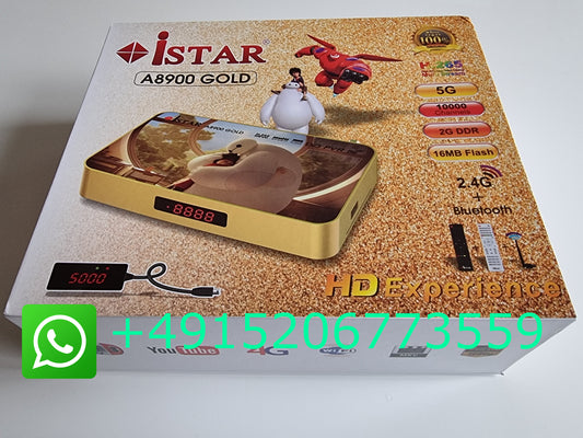 iStar A8900 Gold TVBOX Sat Receiver + 12 months OnlineTV Online TV Digital Box a 8900 gold